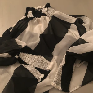 Randig blus med krage🦓 - Tinn genomskinlig blus med krage runt halsen och handlederna. Svart å vitrandig🦓🦓