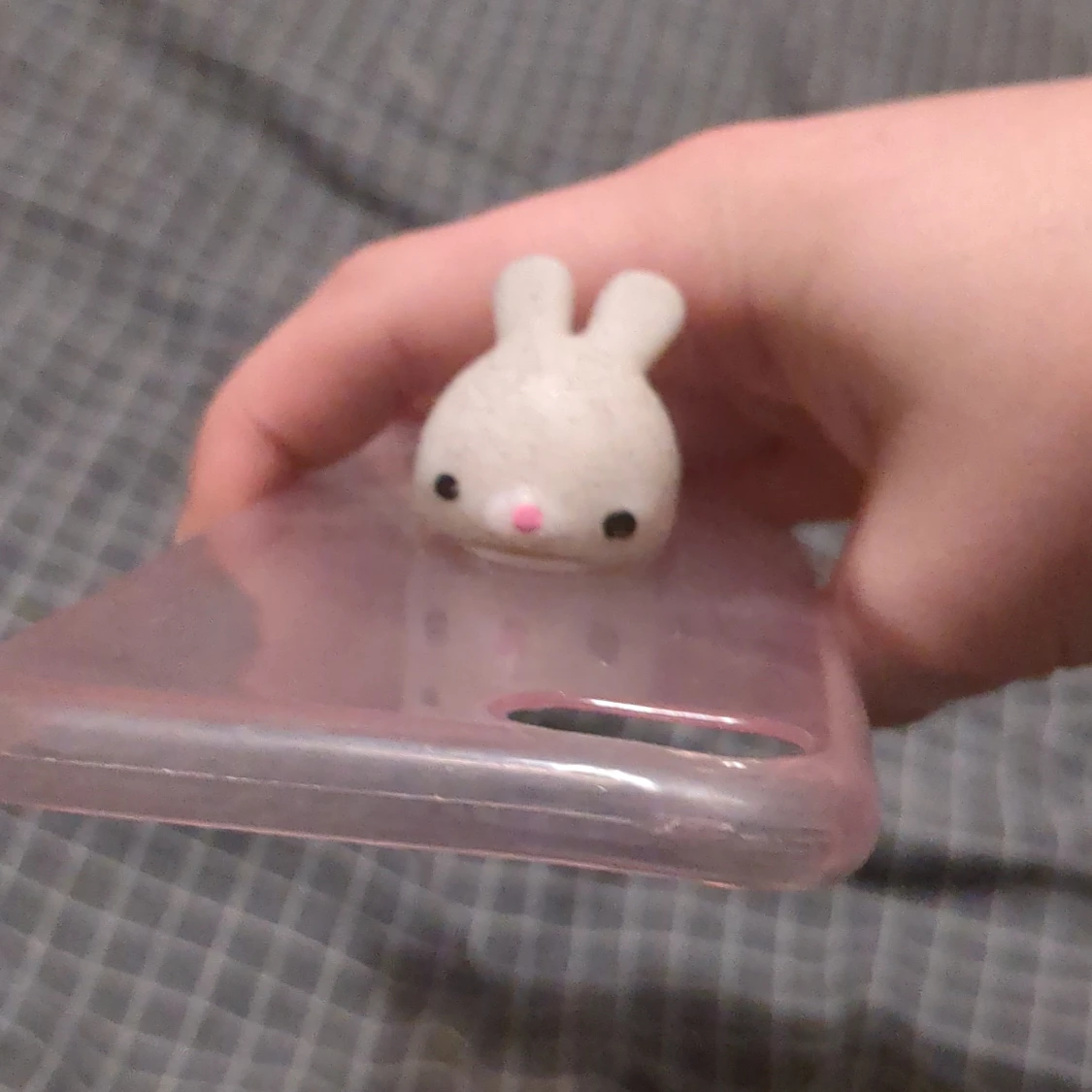 Genomskinligt rosa skal med kanin motchi - 90