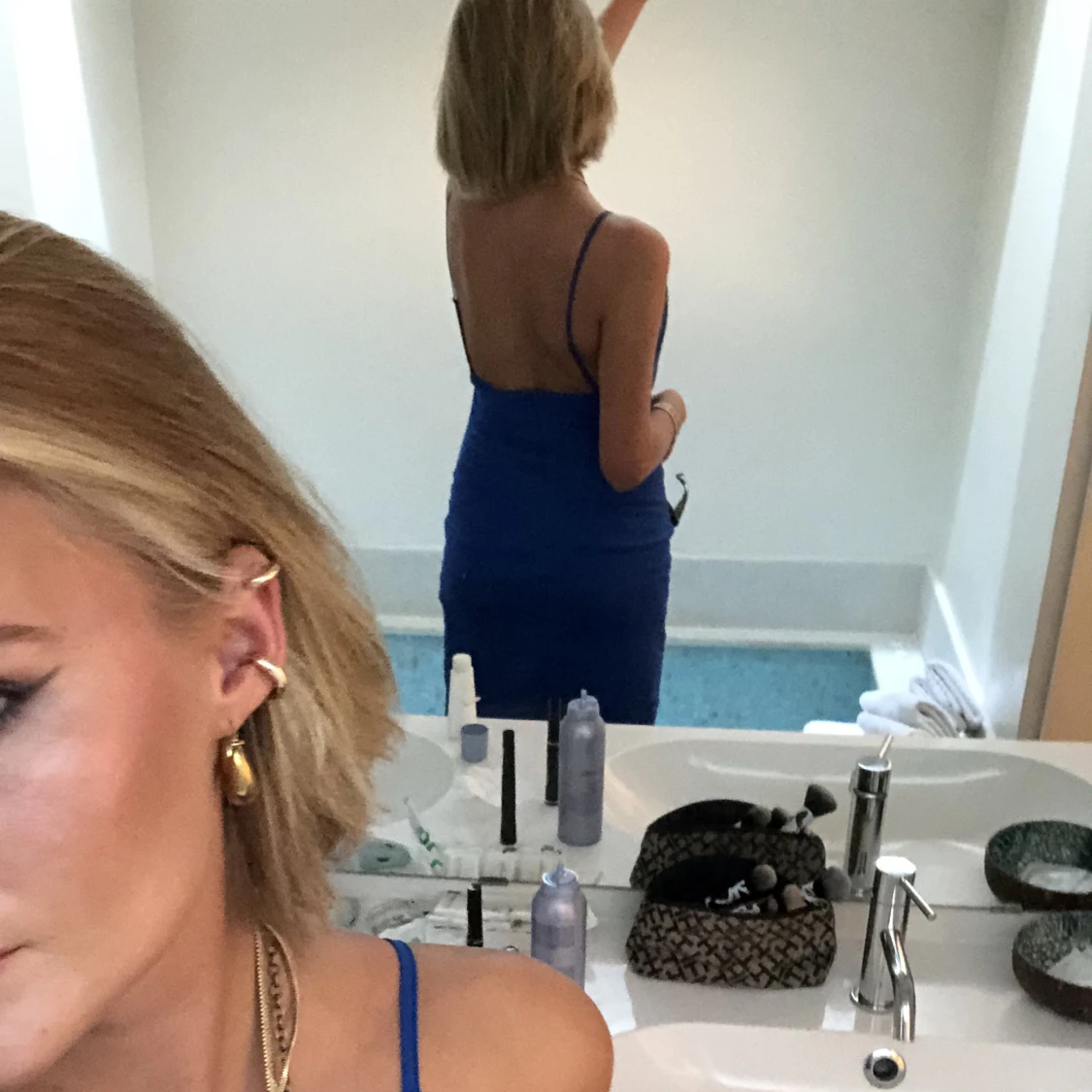 Blå zara klänning - 90