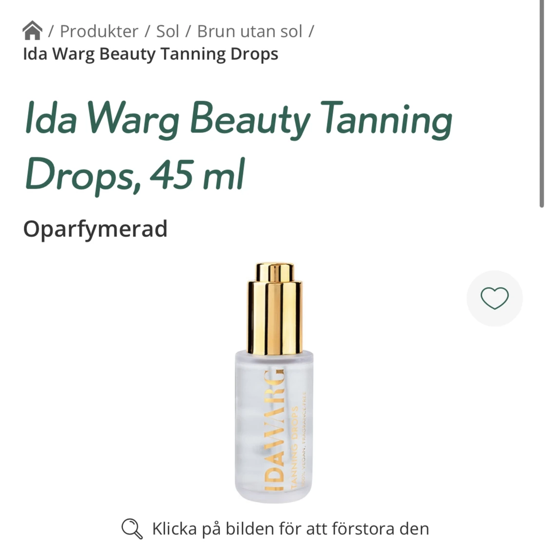 Ida Warg tanning drops