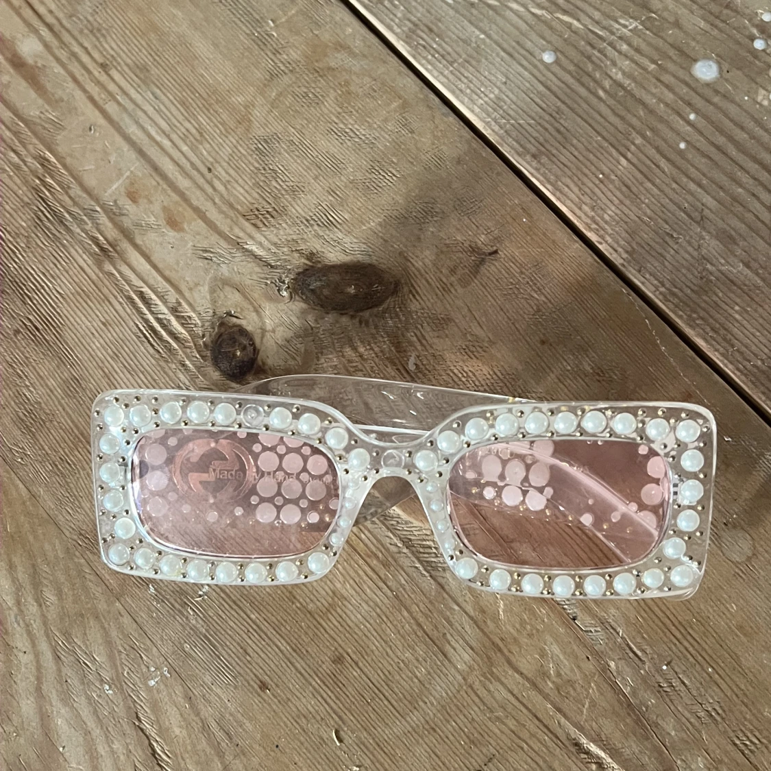 Solglassögon rosaglas med pärlor - 91