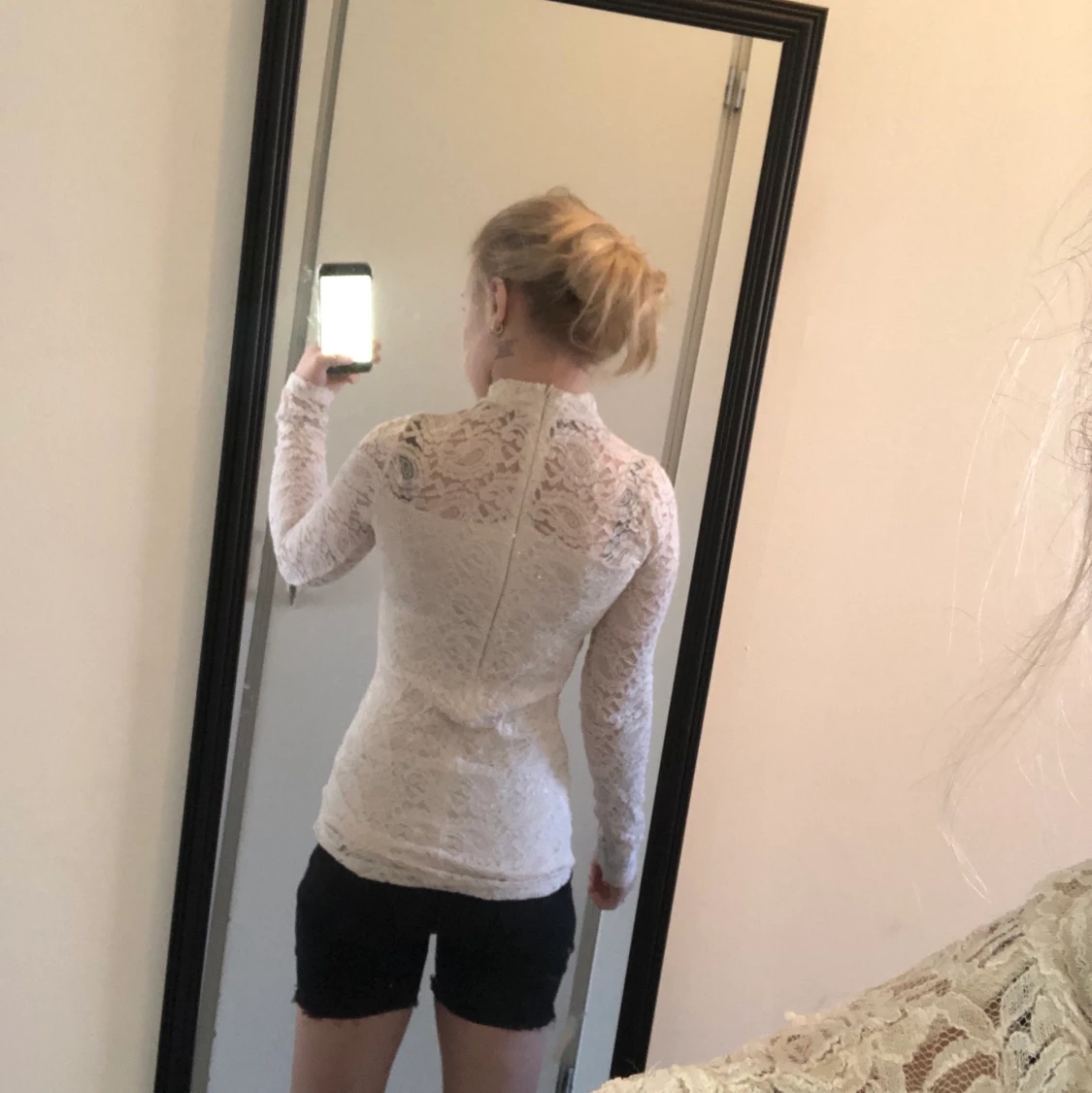 Super fin spets vit tröja  - 91