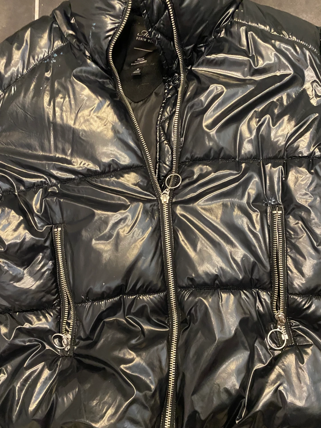 Svart puffer jacka - 90