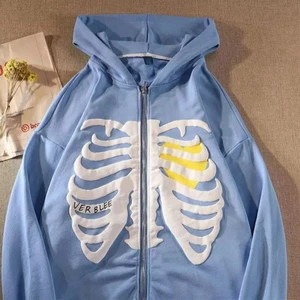 Skeleton Zip Up hoodie Y2K - Helt ny, aldrig använd. Säljer pga it min stil längre