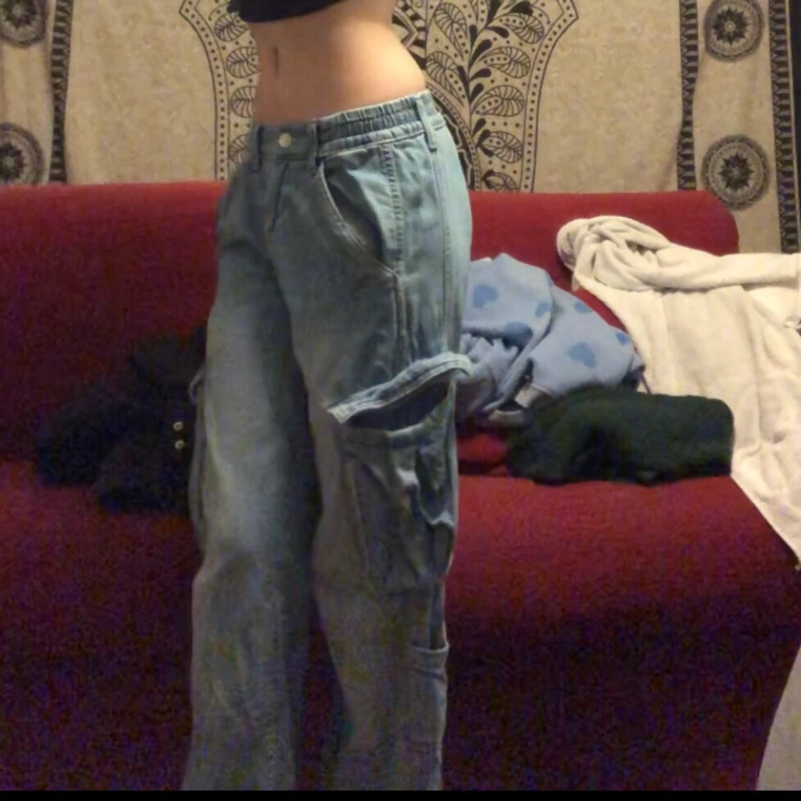 Lågmidjade Cargo byxor  - 90