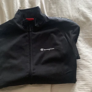 champion siphoodie - en svart champion siphoodie utan luva. väldigt fina skick och fina detaljer på ärmarna. skriv för fler bilder. storlek small 