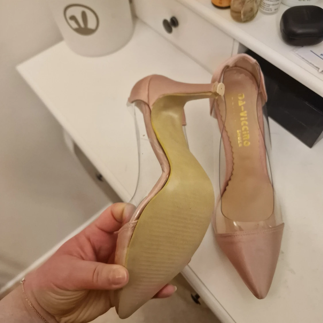 transperant klacka med satin - 90