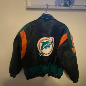 Vintage Miami Dolphins amerikansk fotbollsjacka - Vintage amerikansk fotboll jacka i läder