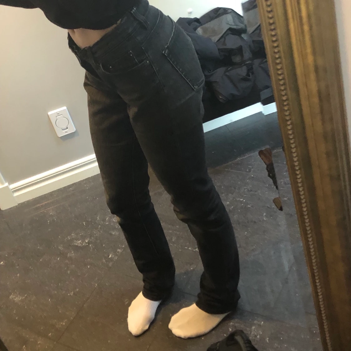 Svarta lågmidjade jeans - 91