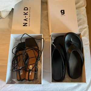 Skor - Oanvända skor från nakd och gina, nakd storlek 39, aldrig använda. Sandalerna storlek 41 men passar en 39 också, aldrig använda dom heller. 300kr för klackarna, 250kr för sandalerna. Nypris är 700kr 
