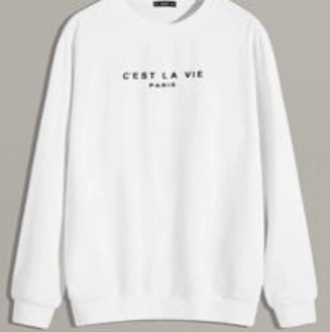 Vit sweatshirt med text - 90