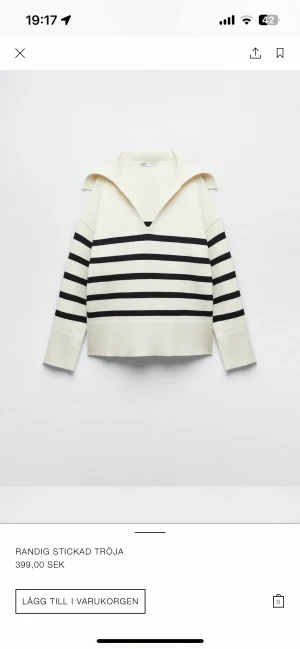 Randig stickad tröja  - Randig stickad tröja från Zara! Endast använd ett fåtal gånger så därför i nyskick💘 