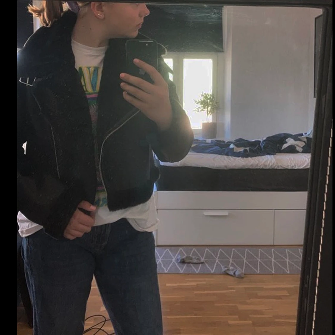 En super fin skinn jacka med päls