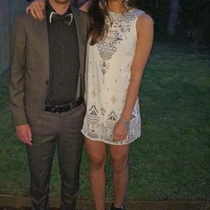 Urban outfitters white dress backless - Summer dress with Aztec print. White orange and blue. Open back, can take more picture if needed