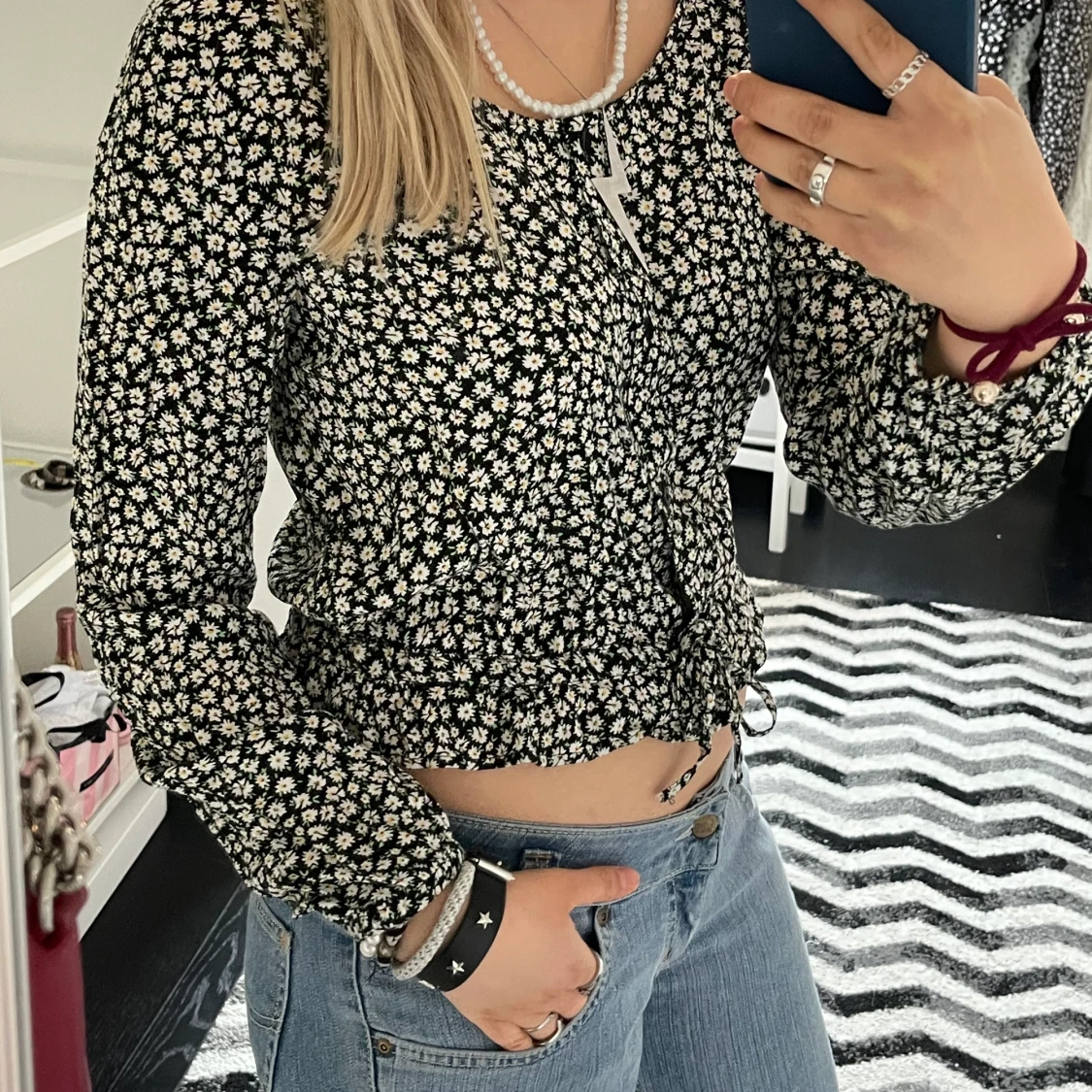 Blus med snörning - 90