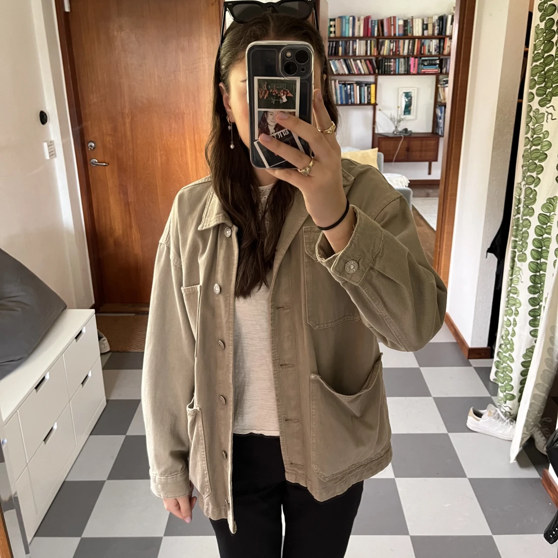 Grön/grå jeans jacka - 90