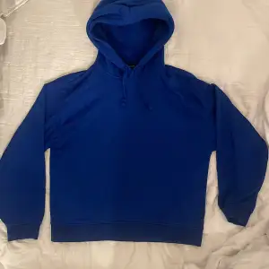 en blå hoodie från zara, säljer den bliligt därav att den är lite nopprig på sina ställen på sidorna, väldigt fin färg och passar på sommaren 🫶🏼