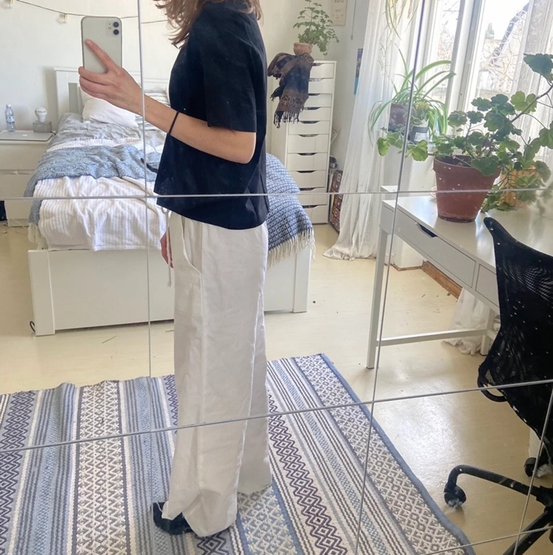 Vita nya linnebyxor - 90