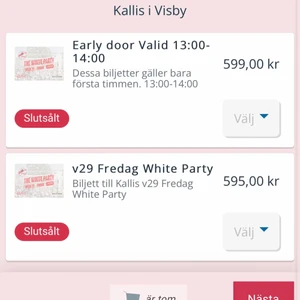 Whiteparty biljetter - säljer 2 whiteparty biljetter 