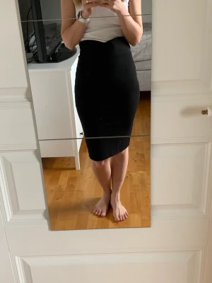 Pennkjol - Fin lång tight kjol med resår där bak. Fram går den omlott vid öppningen. 