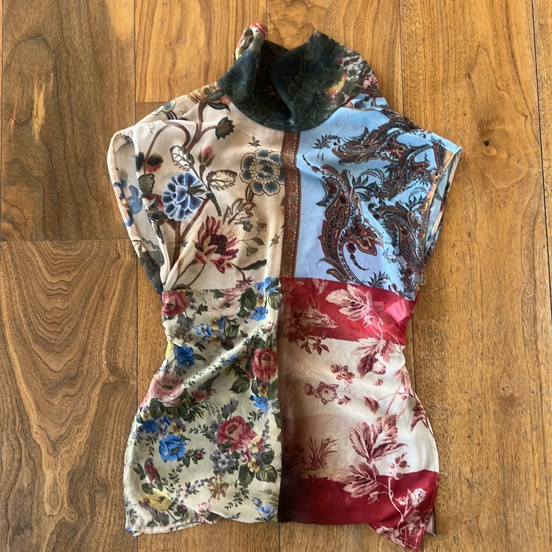 Backless patchwork blus - 90