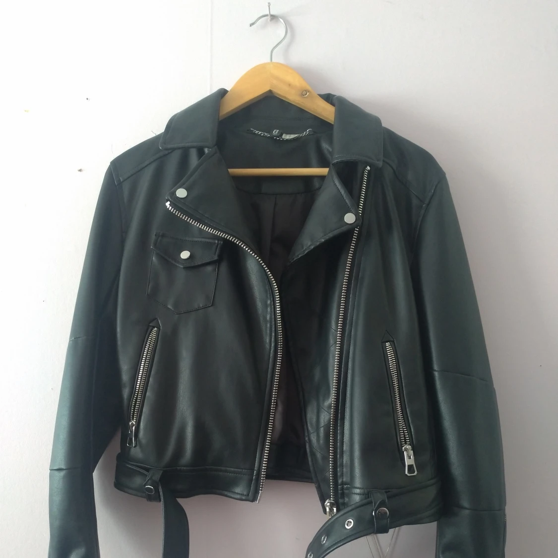 Black leather jacket 