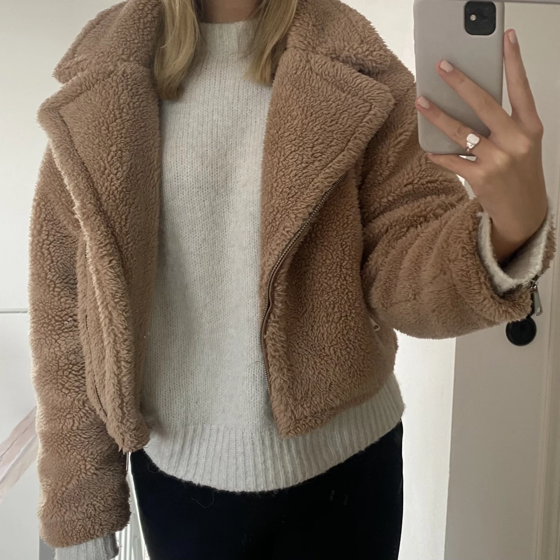 Kort Teddyjacka med dragkedja - 90