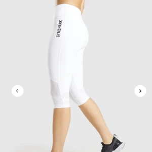 Gymshark Pulse Cropped Leggings - White - Aldrig använda pga för liten storlek för mig
