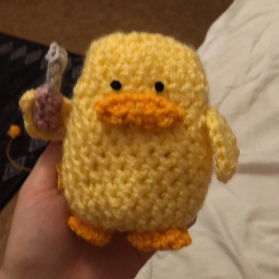 Knife duck meme crochet 