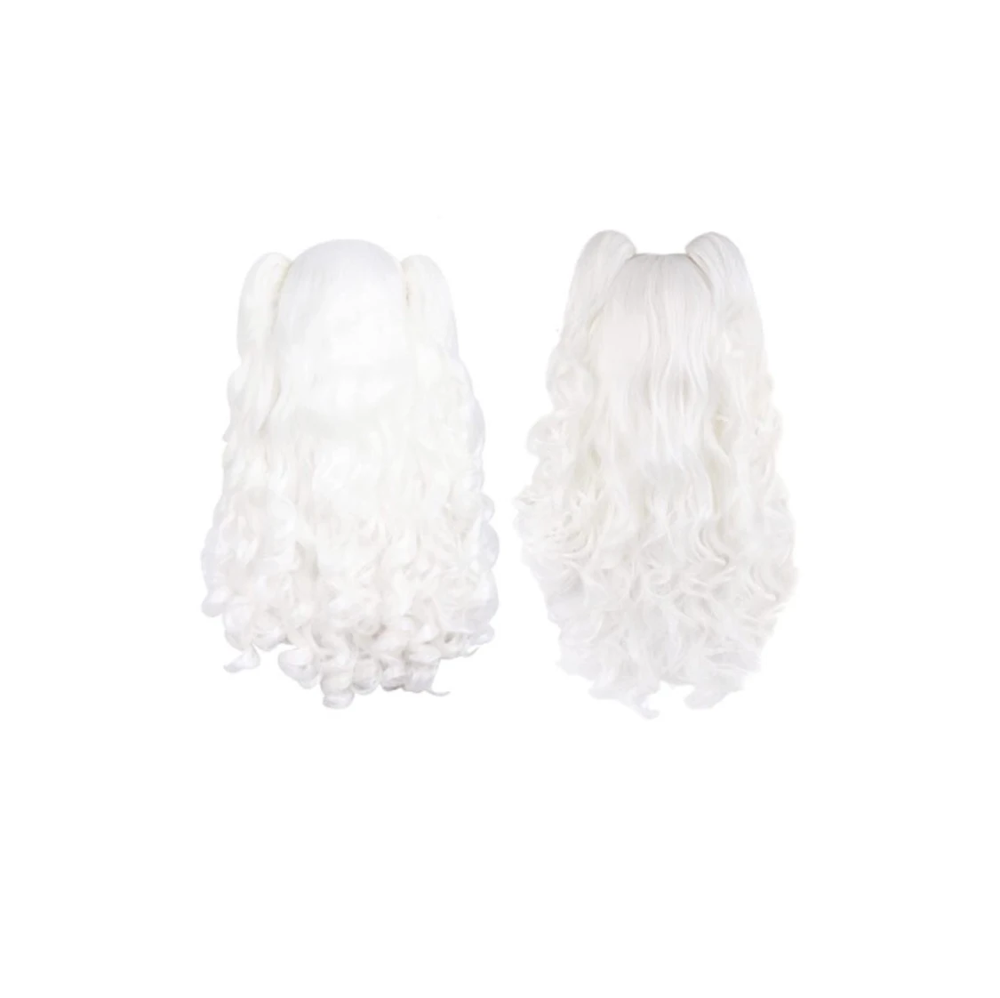 vit cosplay peruk, avtagbara toffsar - 91