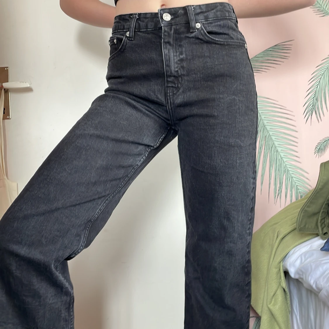 Straight fit jeans svarta