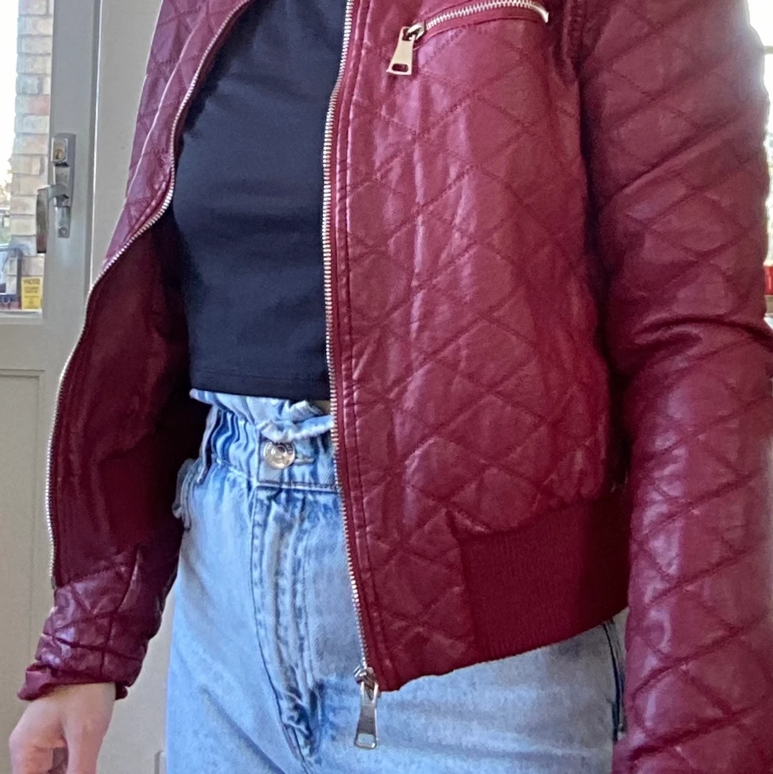 ”Leather” röd jacka L