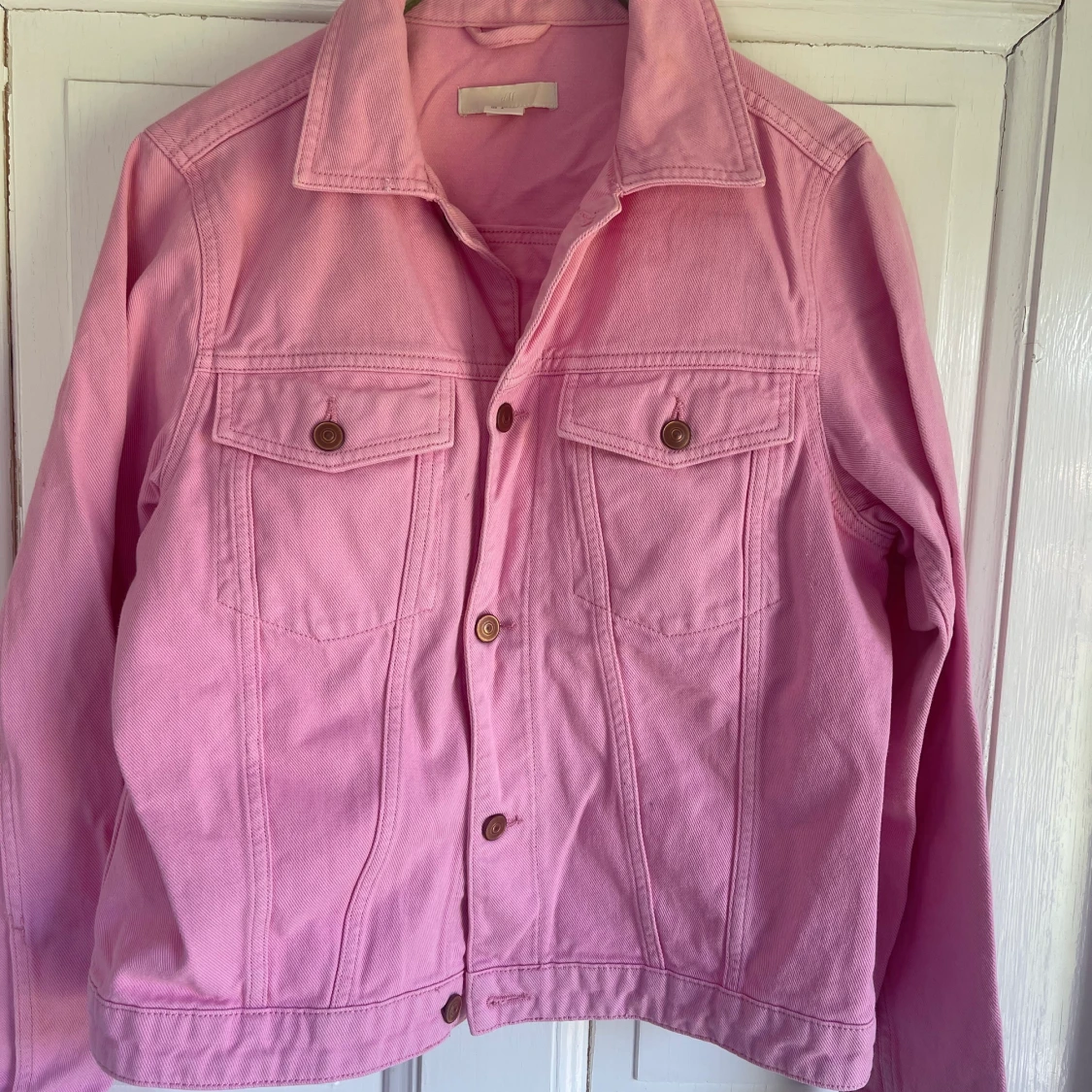 Rosa jeansjacka oversize - 90