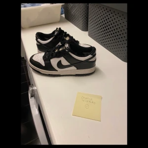 Nike panda dunks  - Ett par fina skor som är 1`00 procent äkta och köpt på restock för ca 25`00 kr och mitt pris är 700 kr de finns små defter den största defekten är en repa(du ser i bild 1) skorna är annars  6-7\10 i skick: jag står för frakt!