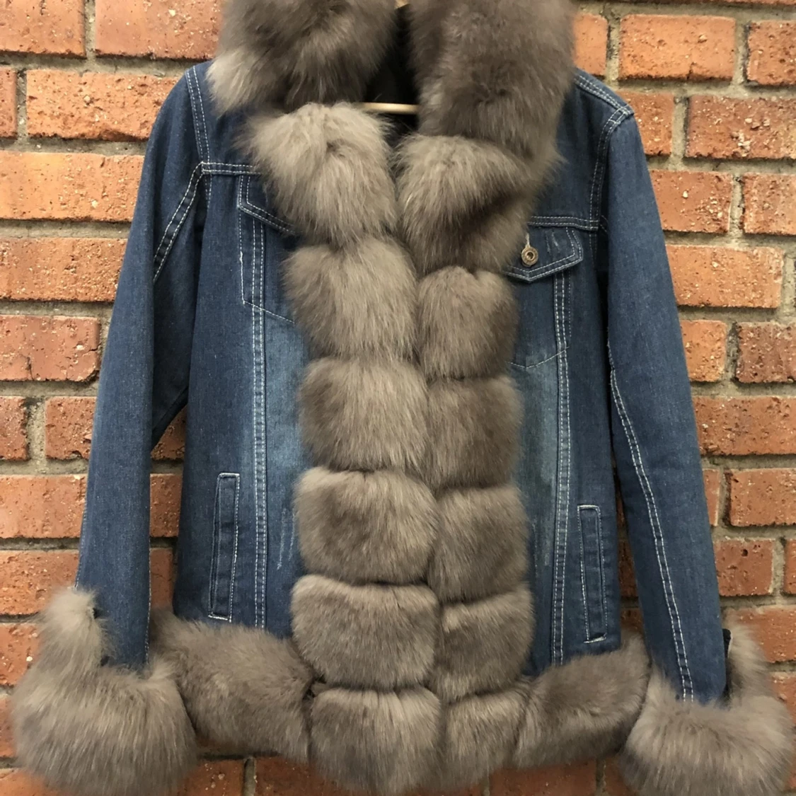 Jeansjacka med päls