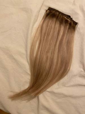 Äkta hårträns från Rapunzel of Sweden. 4 stycken 10-15 cm breda och 35-45 cm långa. Äkta hår så går att färga till den perfekta nyansen, har gjort slingorna! Clips säljs seperat!