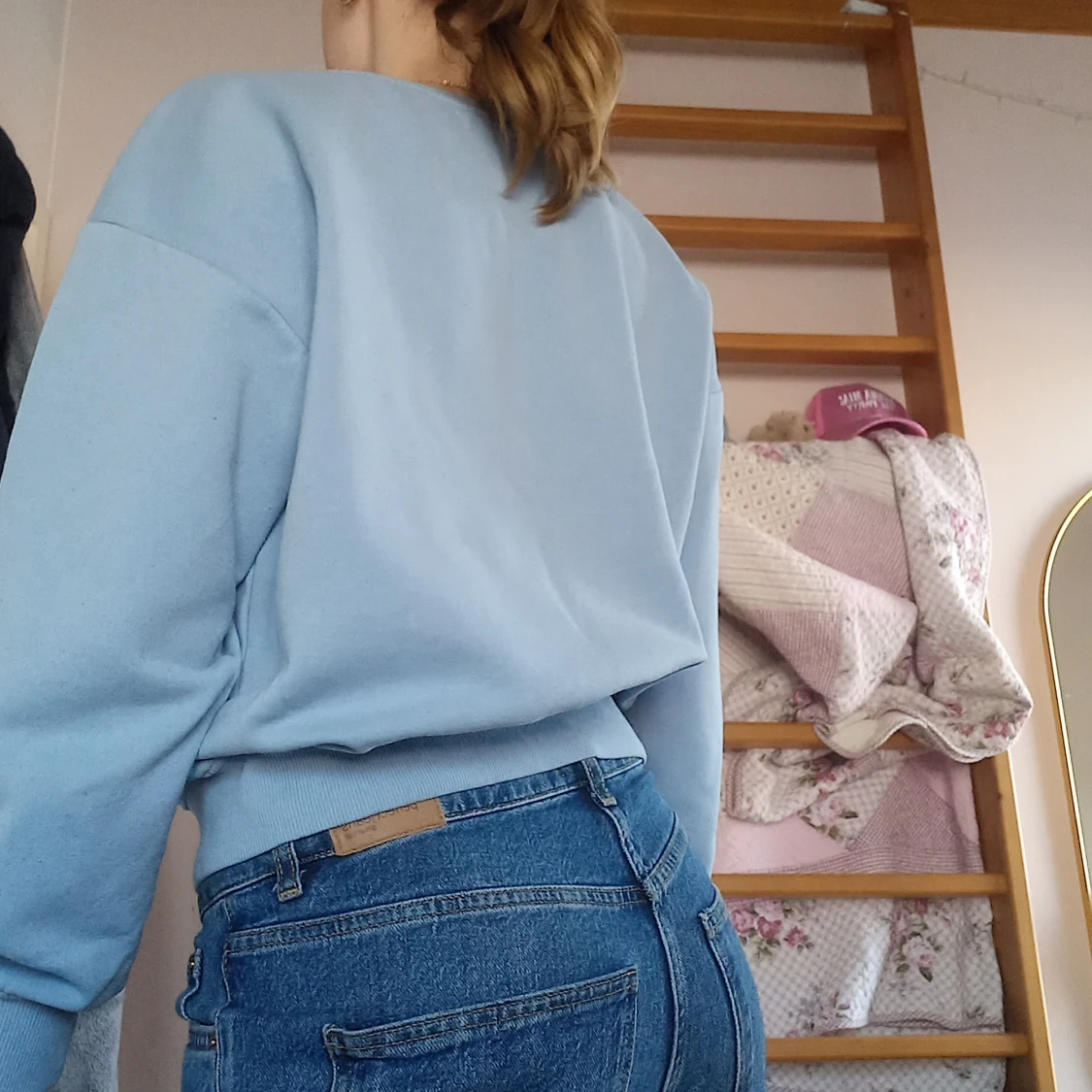 Himmelblå sweatshirt - 90