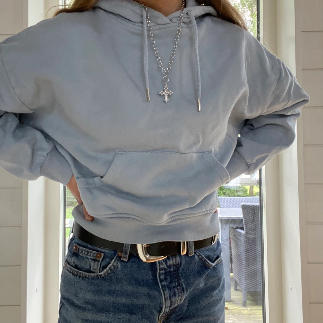 Blå hoodie från Lindex🤍