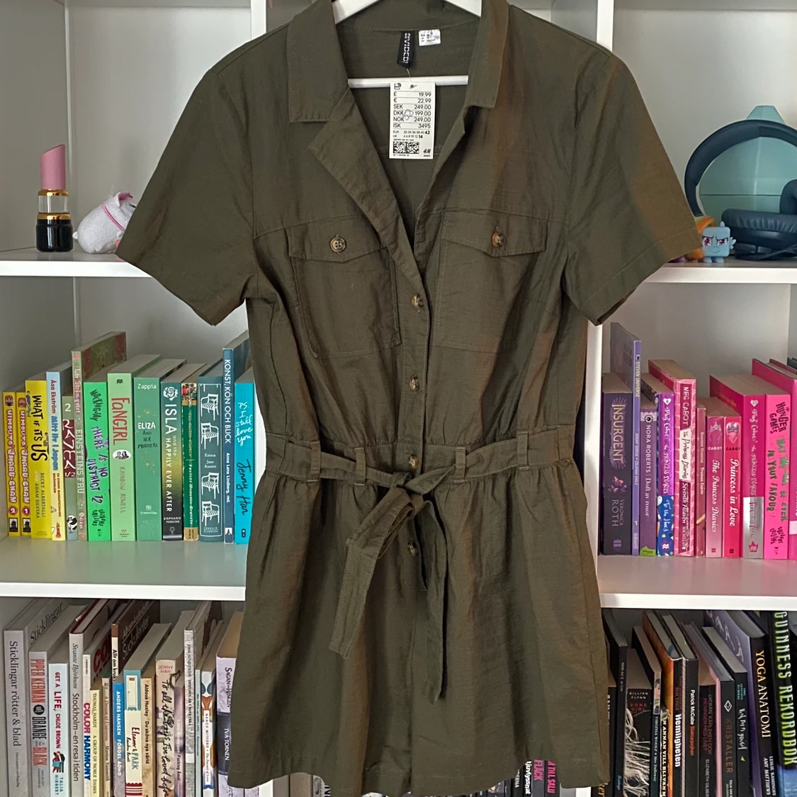 Khakigrön utility jumpsuit med skärp