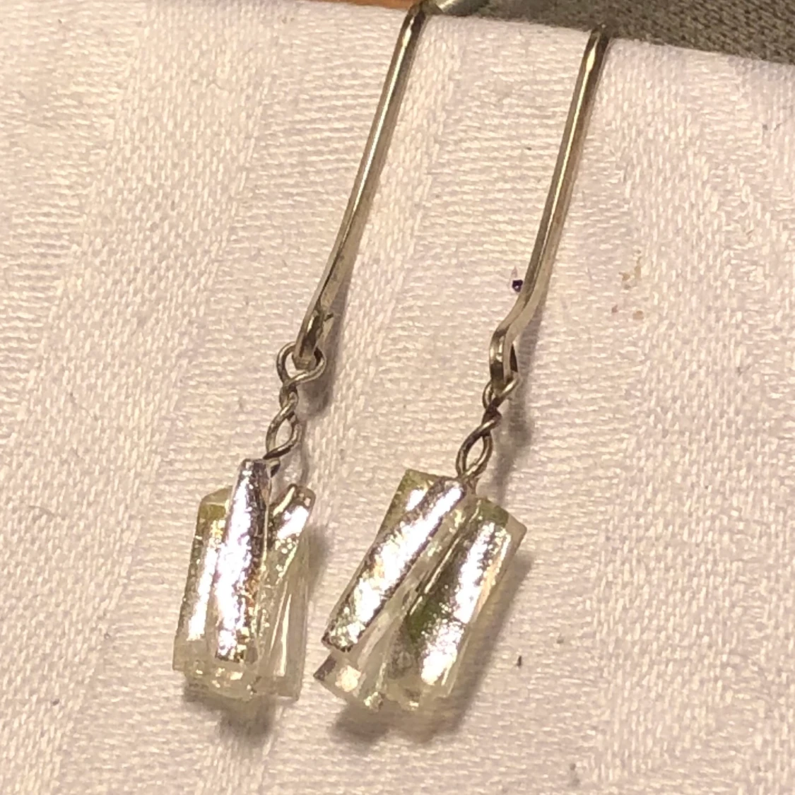 Handgjorda örhängen i glas och silver - 90