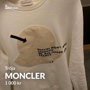 Moncler tröja - Moncler tröja i L kan passa M Tröjan är i mycket bra skick Köpt från farfetch Pris 1000kr  Nypris 3500kr