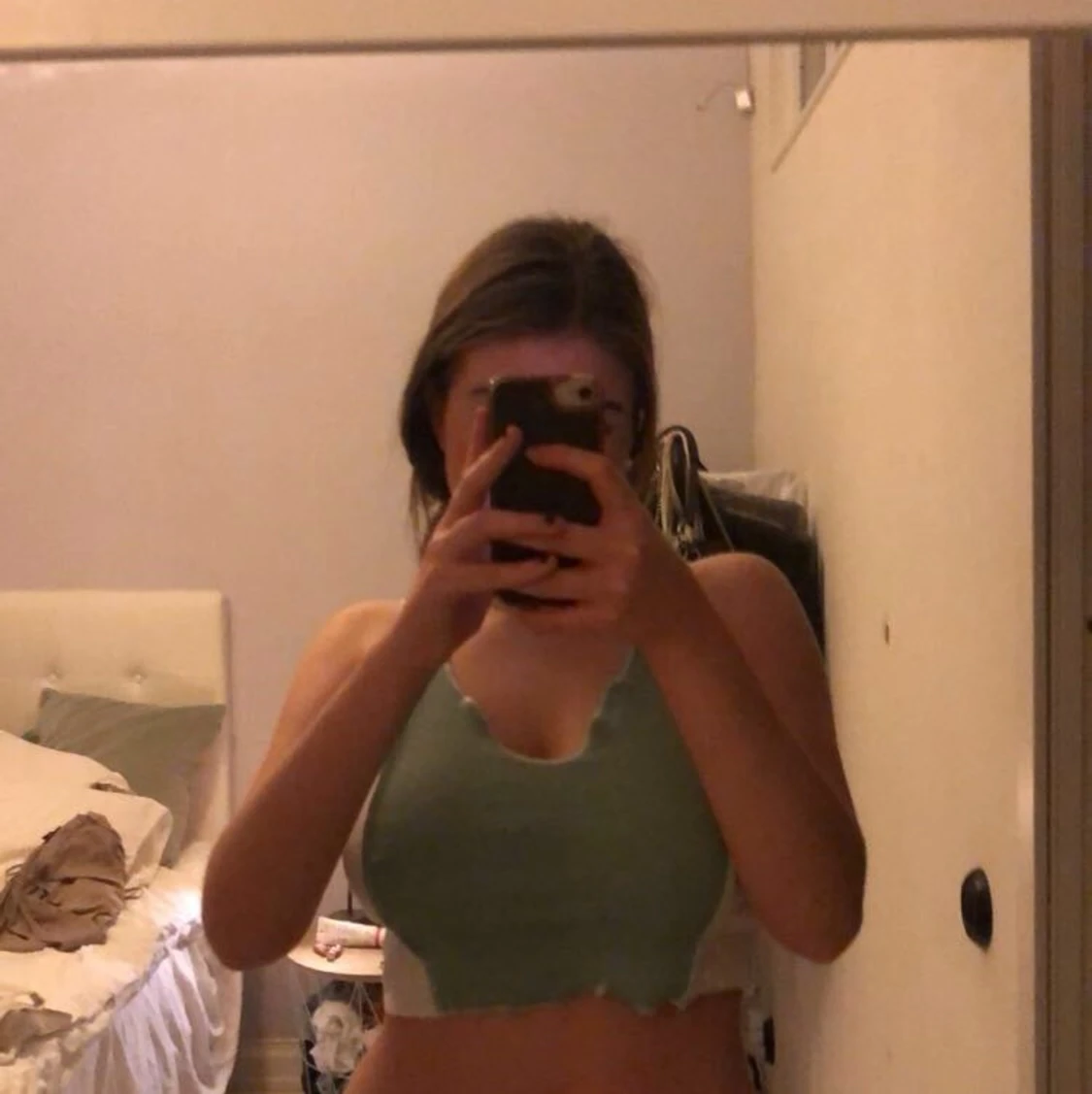 Grön vit topp  - 90