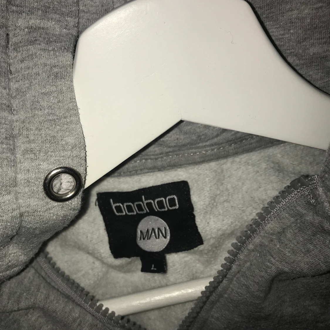 Grå zip hoodie  - 90