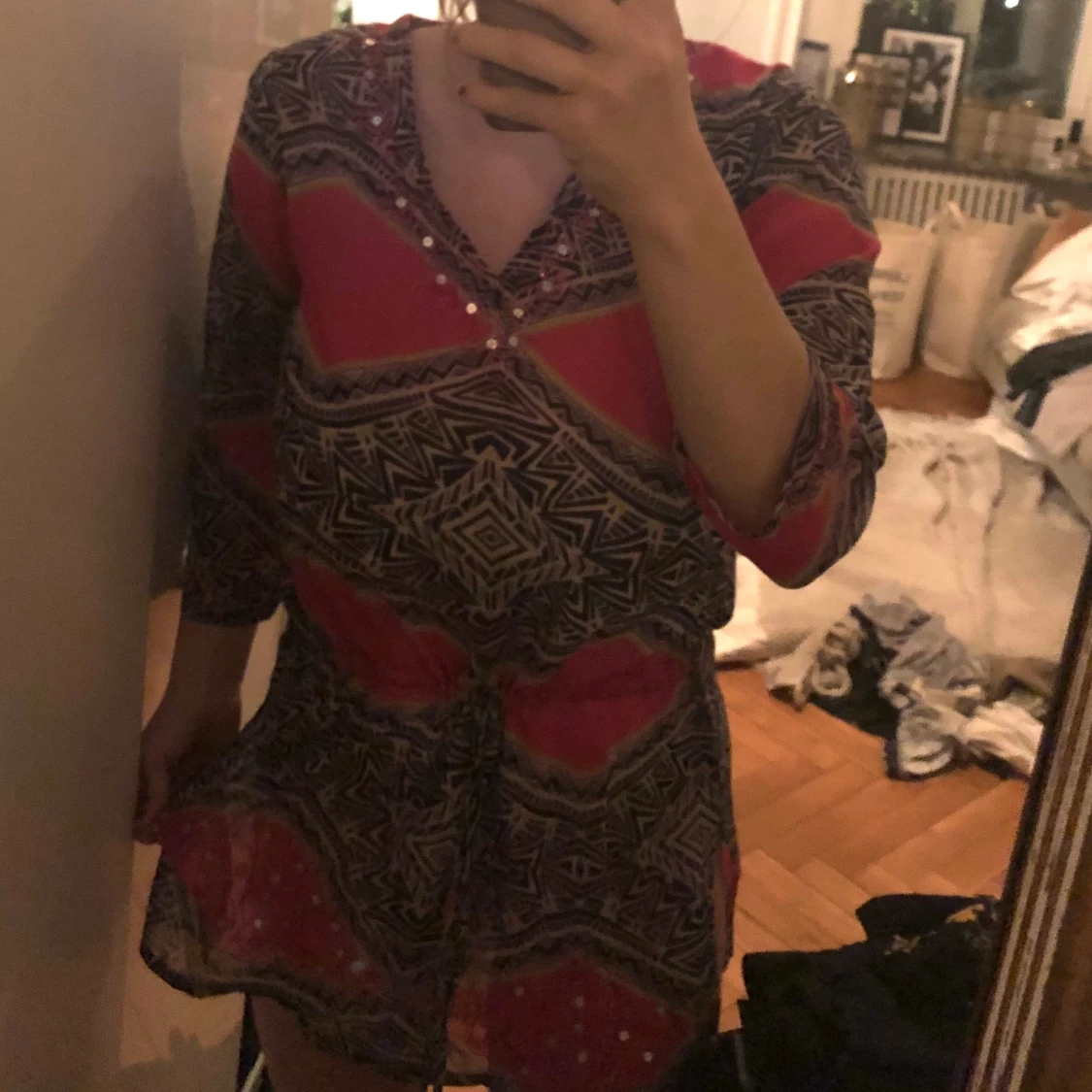 Mönstrad beach klänning - 90