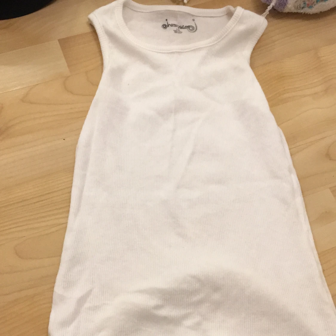 Vit linne stickad - 90