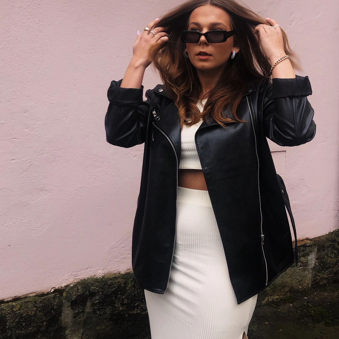 Oversized Skinnjacka  - 91