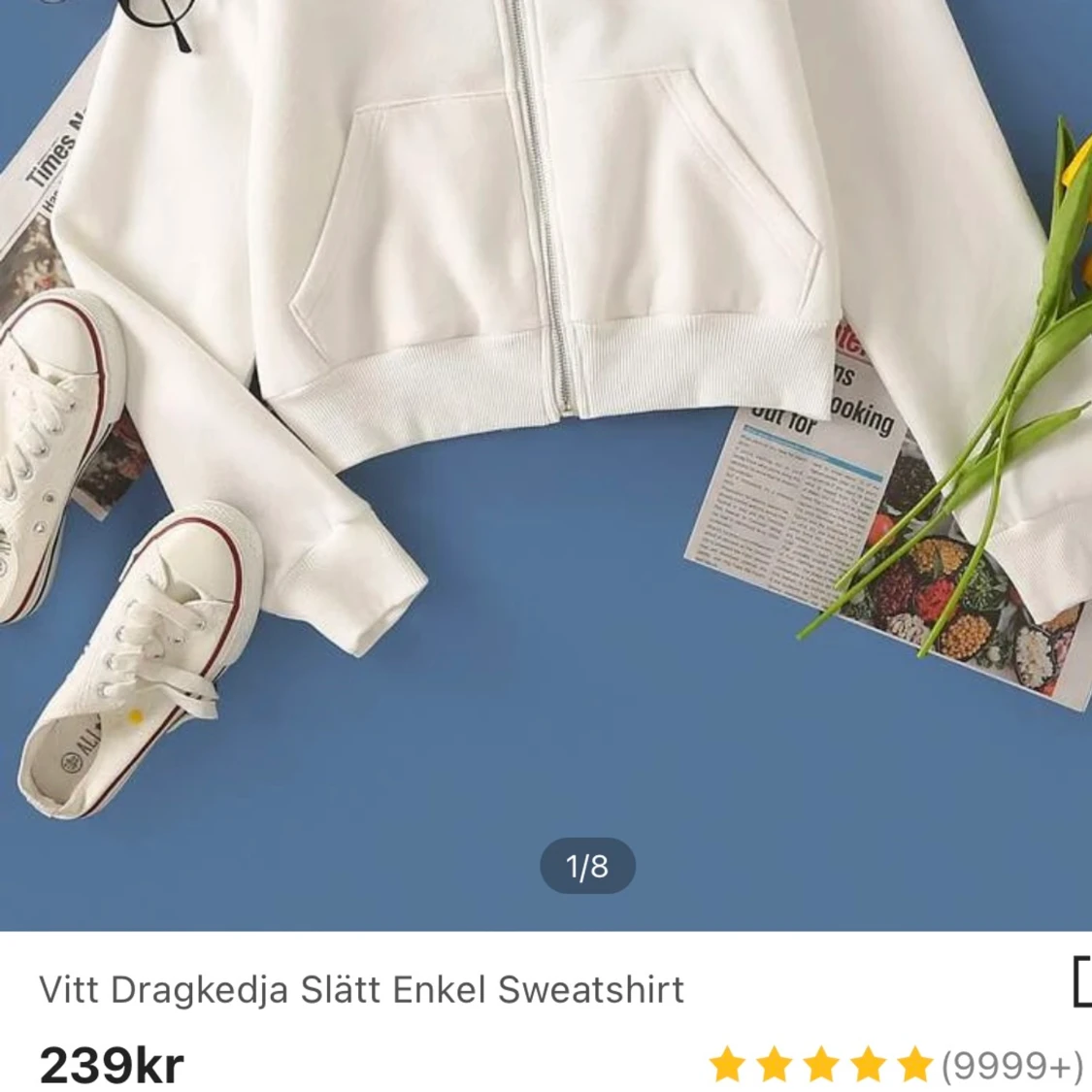 Vit kroppad kofta - 91