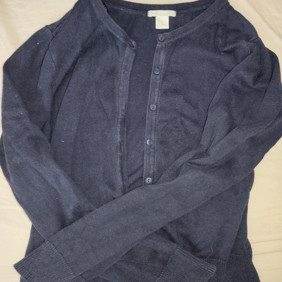 Basic, bekväm, mörkblå kofta - 90