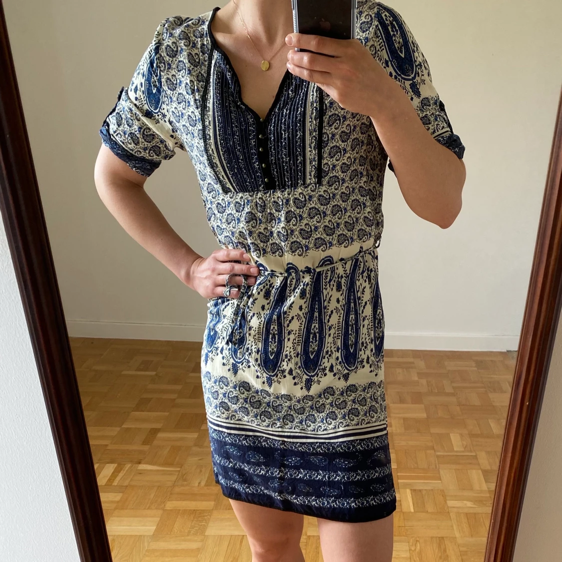 Blåmönstrad sommarklänning, stlk S