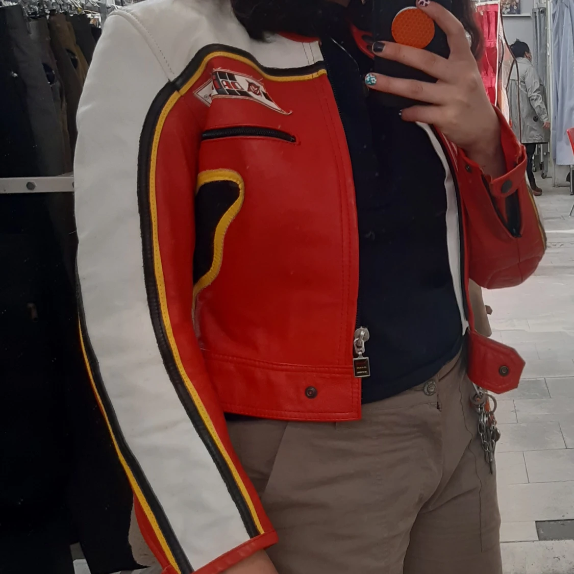 Snygg retro Motorcykel jacka i nytt skick